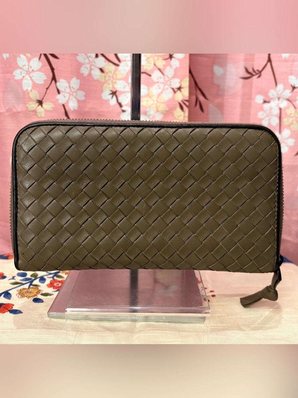 Bottega Veneta Intrecciato Zip-Around Continental Wallet Two-Toned Brown